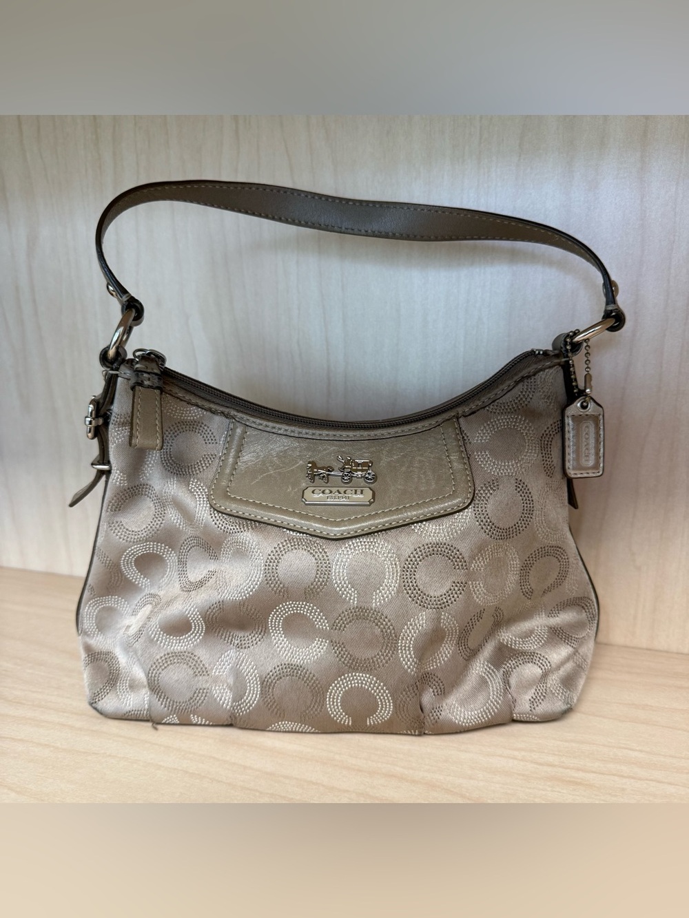 COACH Madison Dotted Khaki Signature Mini